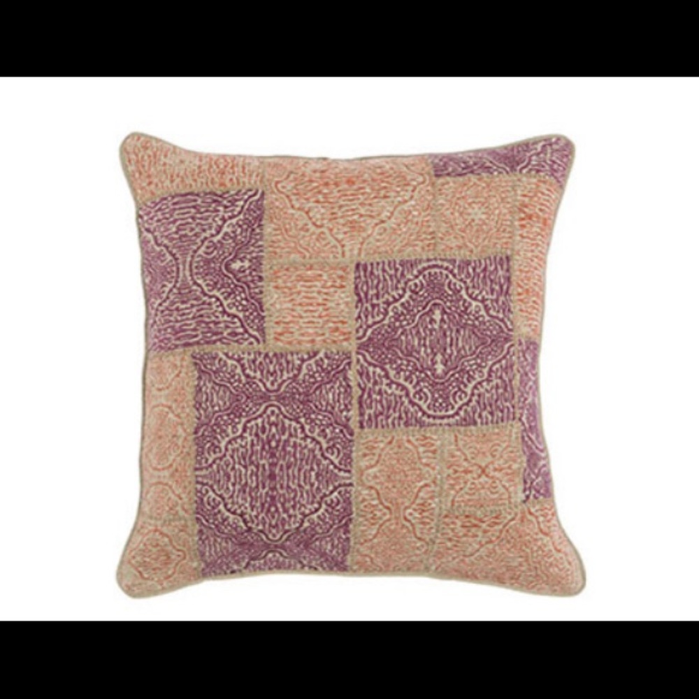 22”x22” Berry and Orange Patch Pillow Cover